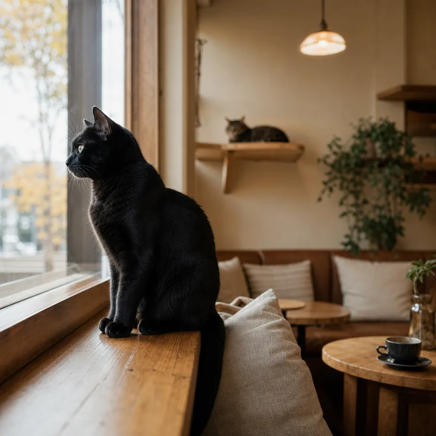 Juniper, 4 yrs · Black shorthair