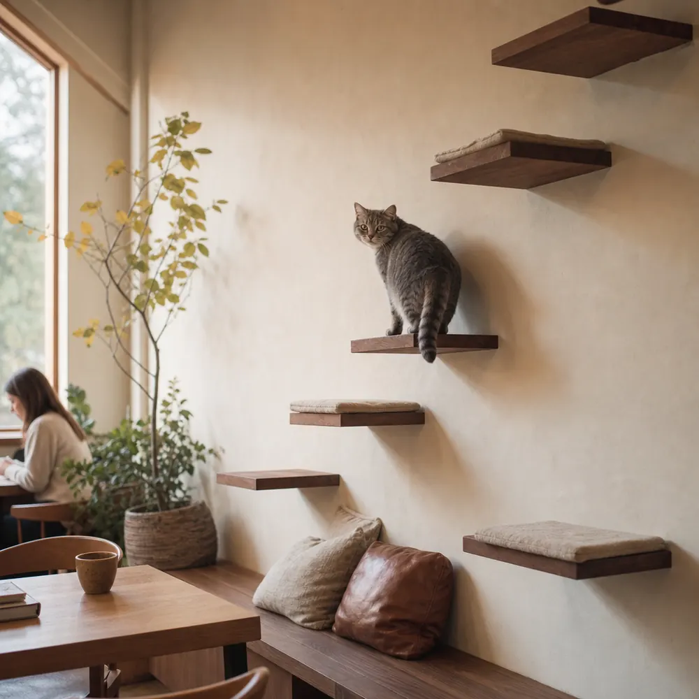 Cat walk along the north wall